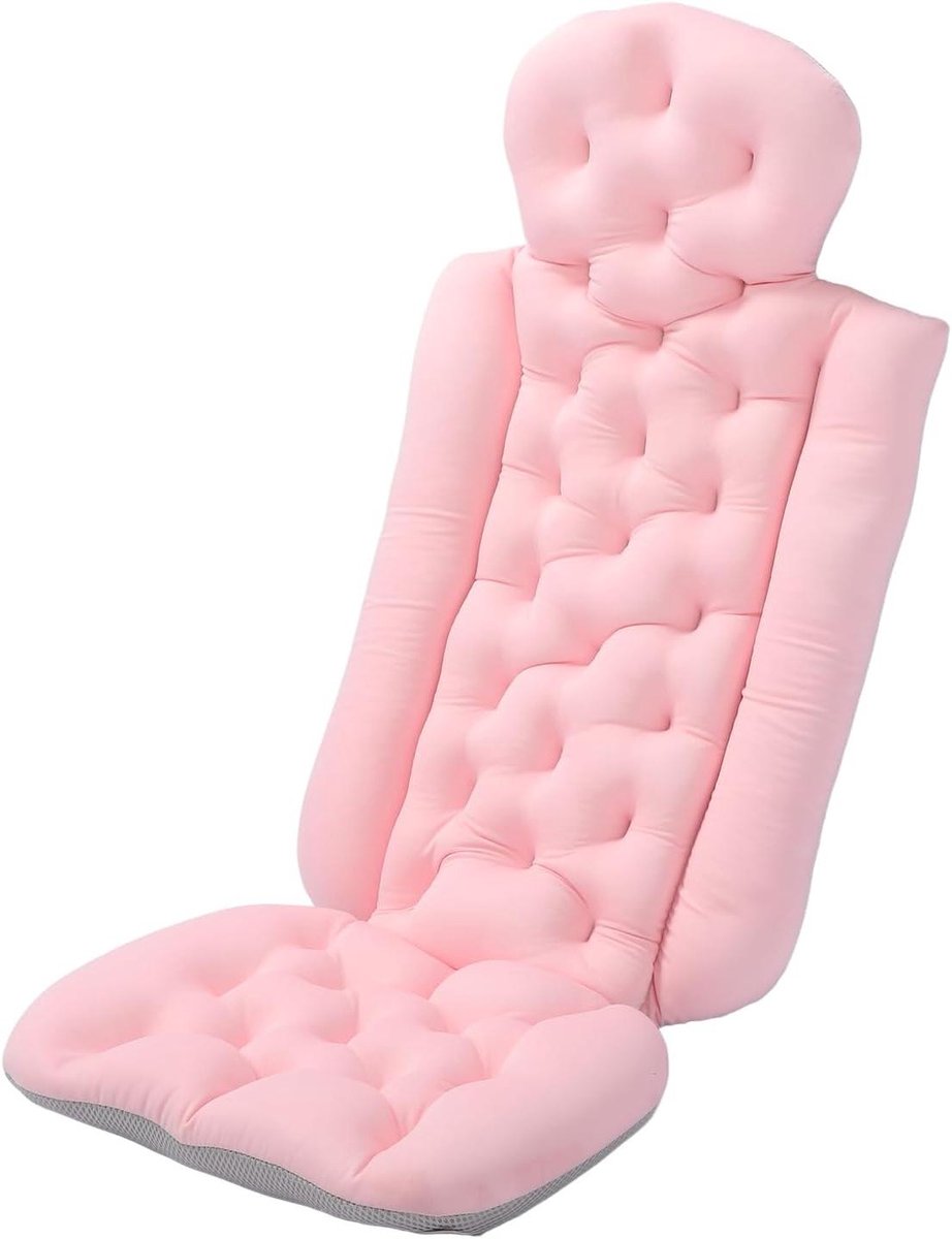 Badkussen Lichaam - Spa Kussen - Ontspanning in Bad - Antislip Onderkant - 101 x 39 cm - Roze