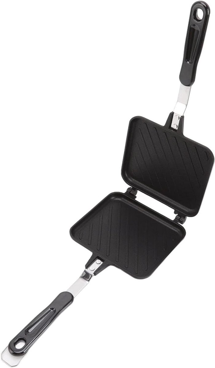 Tosti Pan - Sandwich Maker - Snelle Maaltijden - Dubbelzijdige Verwarming - 36 x 17 cm - Zwart