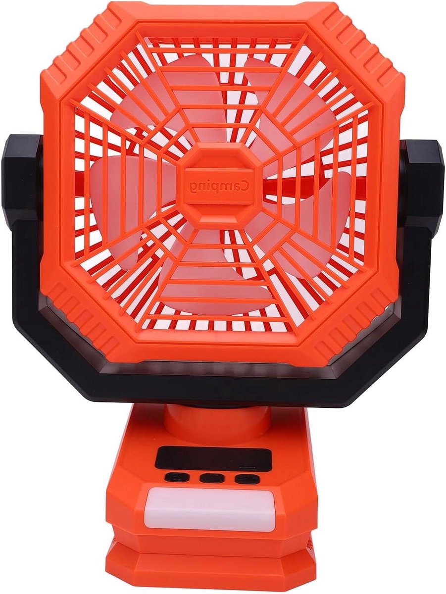 Draagbare Ventilator - Kampeer Ventilator - Buiten Koelen - Met Nachtlampje - 8000 mAh Batterij - Zwart