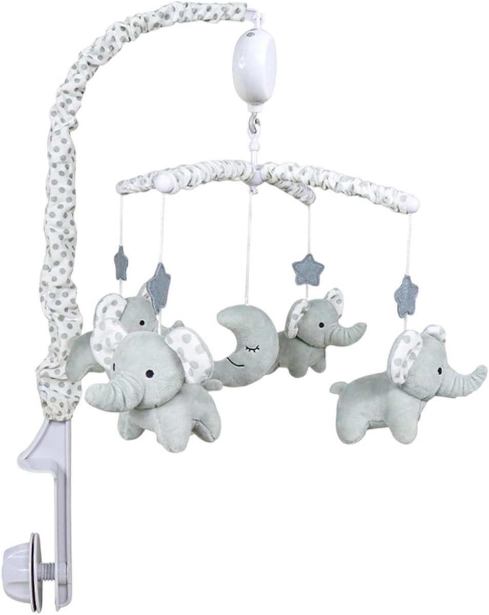 Wieg Mobiel - Speelgoed Rammelaar - Baby Slaap - Muziekdoos Functie - 73 x 33 cm - Grijs