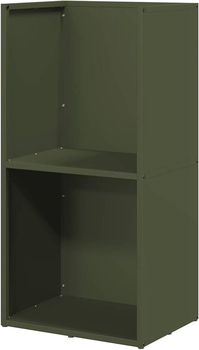 Brandhouthouder - Houtopslagrek - Haardhout Opslag - Robuust Staal Ontwerp - 40 x 30 x 80 cm - Olijfgroen