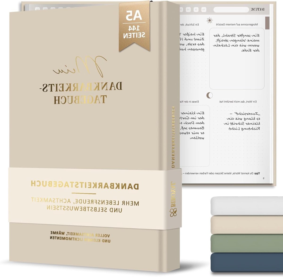 Diaries in khaki voor zelfliefde, persoonlijke groei en mindfulness journaling