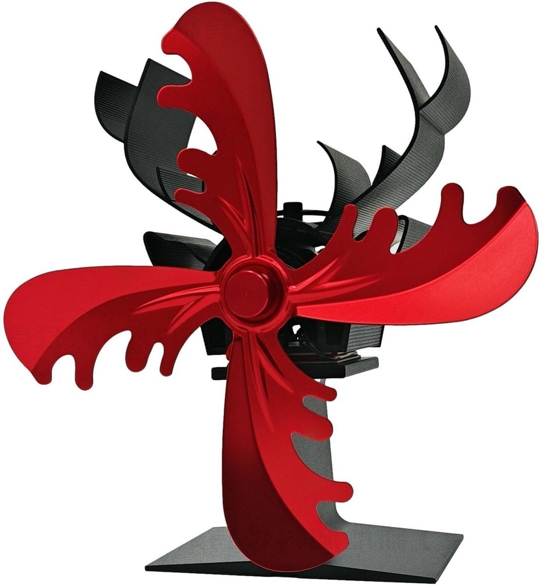 Houtkachel Ventilator - Haard Ventilator - Warmte Verspreiden - Warmte Aangedreven - 224 cm Hoog - Rood