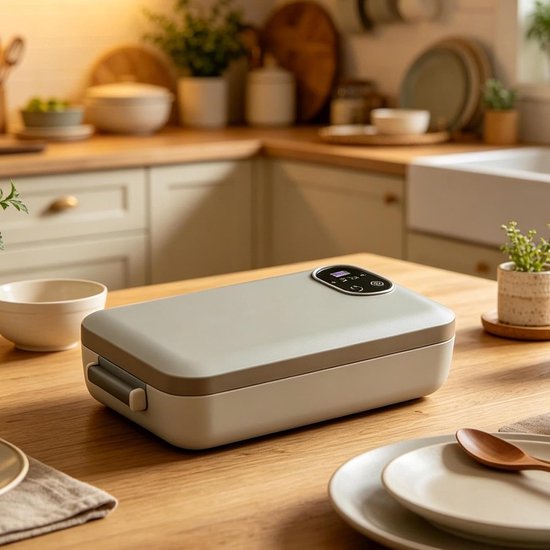 Verwarmde Lunchbox - Voedselwarmer - Maaltijden Opwarmen - Instelbare Temperatuur - 900 ml - Grijs — afbeelding 2