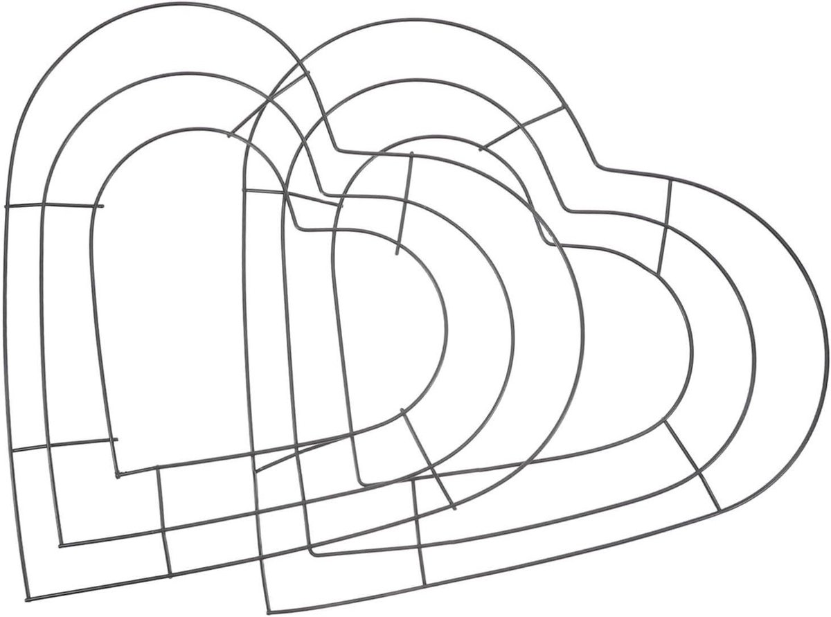 Krans Frames - Hartvormige Basis - Decoratie Maken - Stevig Ijzeren Frame - 34 Centimeter - Zwart