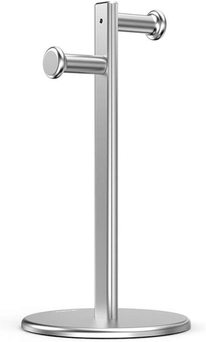 Hoofdtelefoonstandaard - Headsethouder - Bureau organiseren - Dubbele opslag - 135 x 258 cm - Zilver