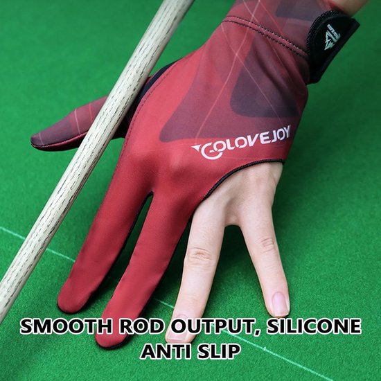 Biljart Handschoenen - Poolhandschoenen Cue Sport - Nauwkeurige Schoten - Drie Vinger Ontwerp - Universele Maat - Wijnrood — afbeelding 3