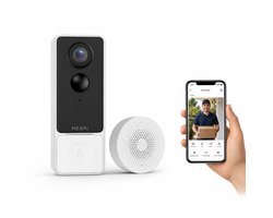 MEARI B1 Slimme AI Video Deurbel – 2K Beveiligingscamera met AI Detectie, Nachtzicht, Tweeweg Audio & App Bediening