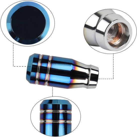 Schakelknop Auto - Pookknop Versnellingspook - Comfortabel Schakelen - Universele Pasvorm - Met Adapters - Geroosterd Blauw — afbeelding 2