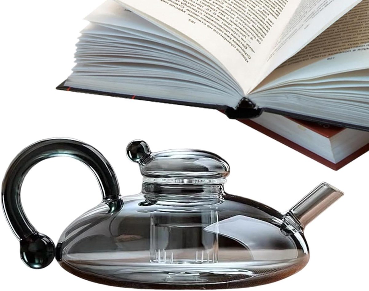 Glazen Theepot - Hittebestendige Waterkoker - Thee Zetten - Multifunctioneel Ontwerp - 600 ml Inhoud - Grijs
