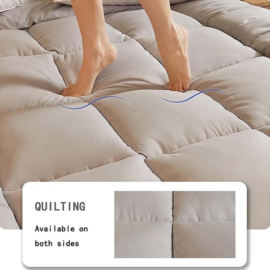 Japanse vouwmatras - Futon matras - Comfortabel slapen - Ademend ontwerp - 120 x 200 cm - Grijs — afbeelding 2