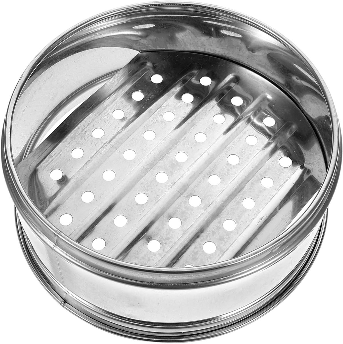 Stoompan Roestvrij Staal - Stoommandje Groenten - Gezond Koken - Verdikt Ontwerp - 15.6 cm - Zilver