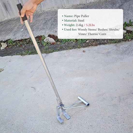 Paalextractor - Worteltrekker - Wortels Verwijderen - Hefboomprincipe - 132cm - Zwart — afbeelding 3