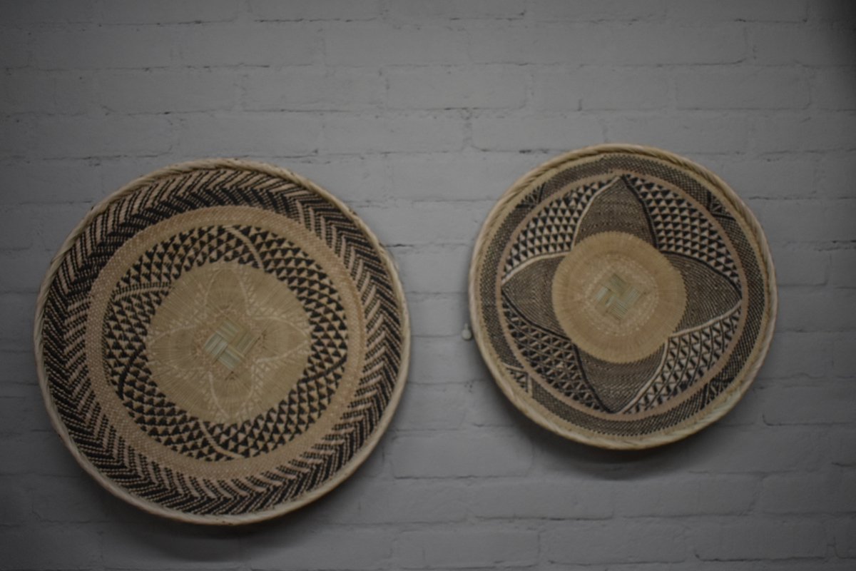 Binga Basket - Set van 2 wandborden Ø 49/42 cm - Tonga wandschaal - Set grote geweven muurmanden - Muurdecoratie - Afrikaans wandborden - wanddecoratie - Boho Ibiza stijl - Muurschaal - Zimbabwe (16)