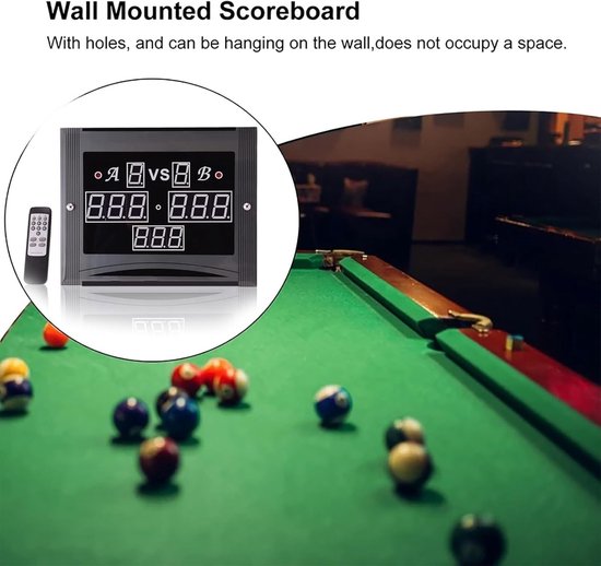 Digitaal LED Snooker Scorebord - Afstandsbediening Biljart Pool Tafel Elektronische Teller, 0-199 Scoring voor Snooker & Pool — afbeelding 2