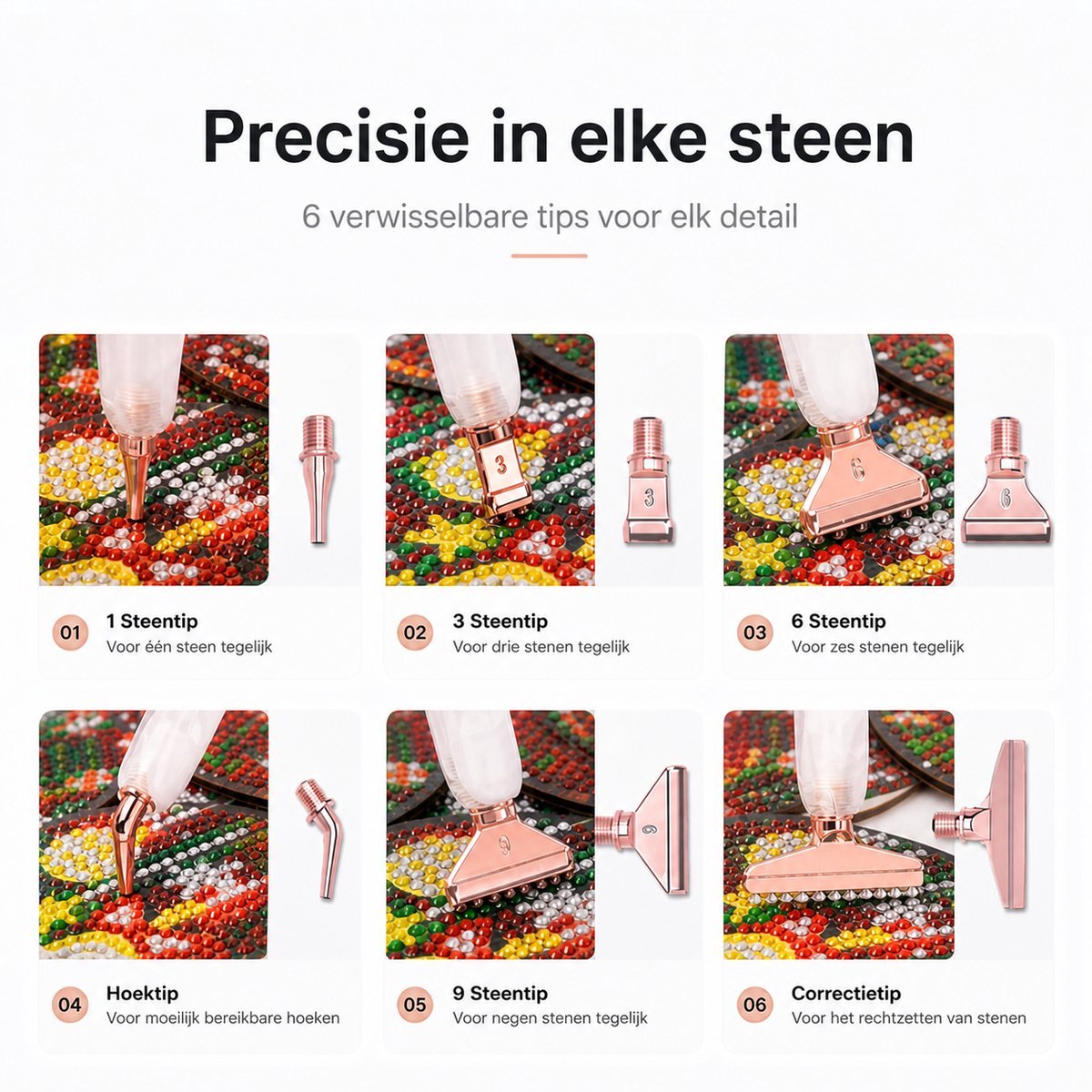 BOTC Diamond Painting Art pen Kit - Dot Pen Kit - 5D Diamond Paint- met Gereedschapstoebehoren - Roze — afbeelding 4