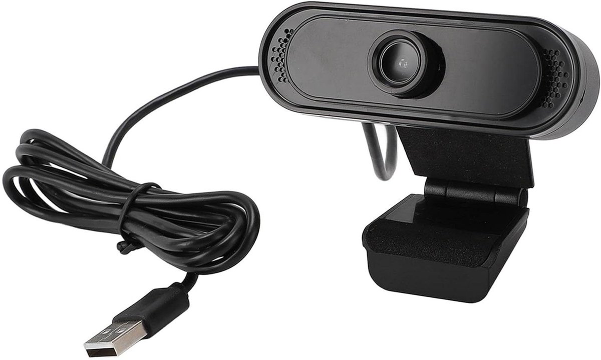 Webcam HD - Video Camera - Online Vergaderen - Ruisonderdrukkende Microfoon - 1080p - Zwart