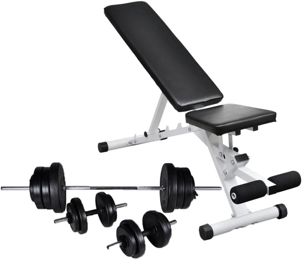 Trainingsbank Halterset - Fitness Bank - Kracht Opbouwen - 5 Rugleuningstanden - 133x41x47.5 cm - Zwart