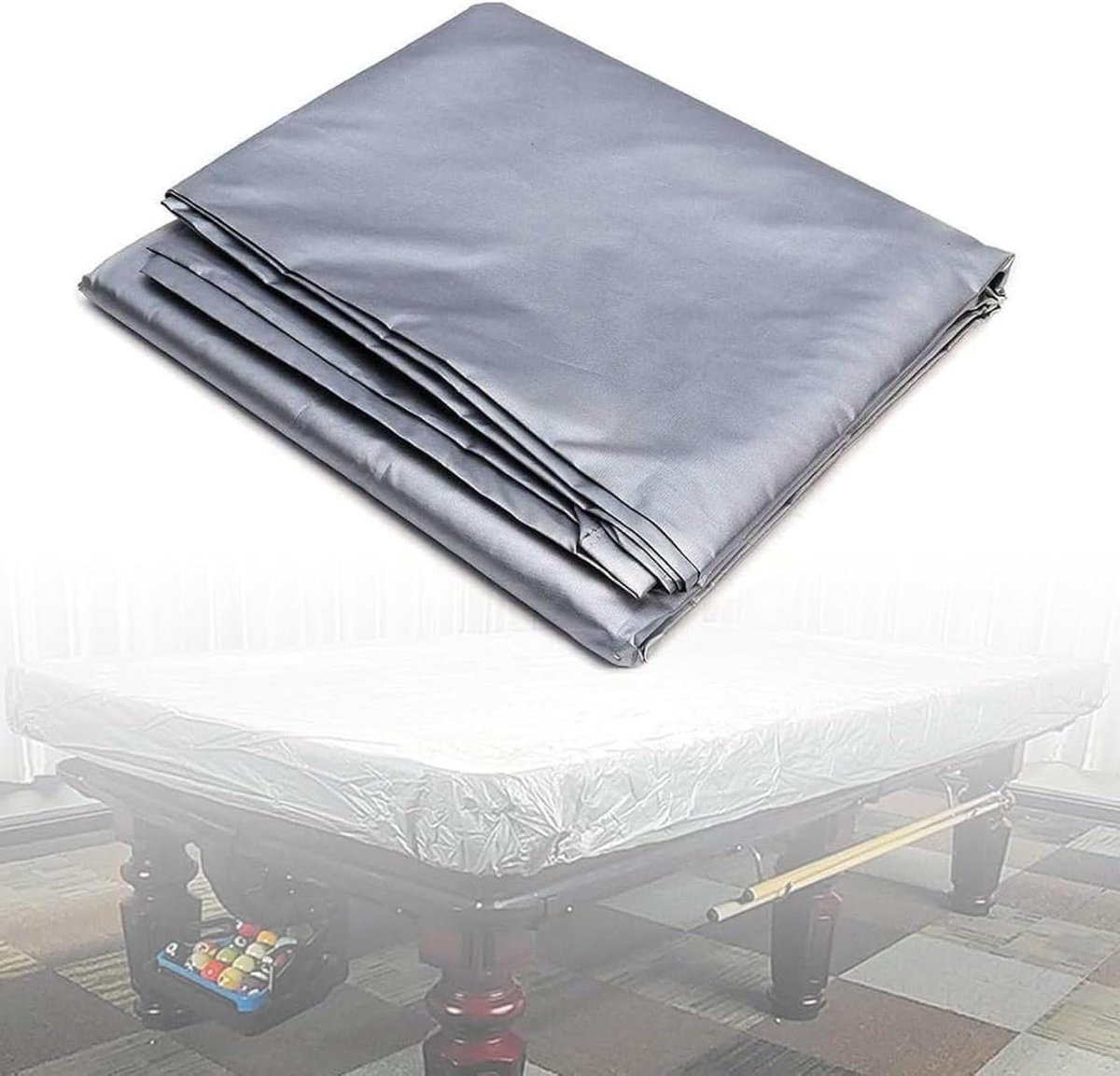 Pooltafelhoes - Biljart beschermhoes - Tafel beschermen - Volledige bescherming - 7-12ft - Zilver