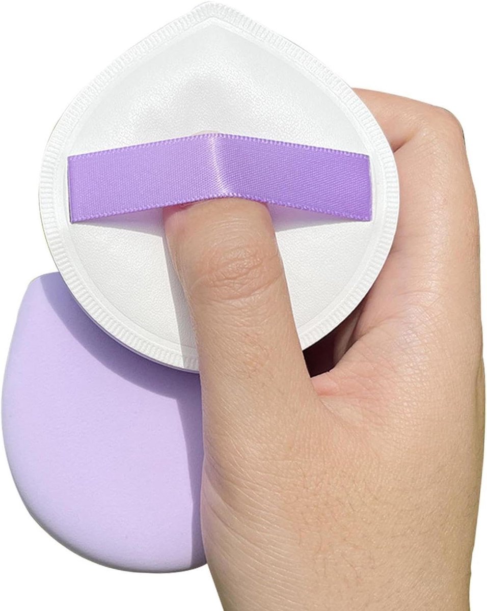 Poederdonsje - Make-up spons - Dagelijks gebruik - Verdikt huidvriendelijk ontwerp - XL - Violet