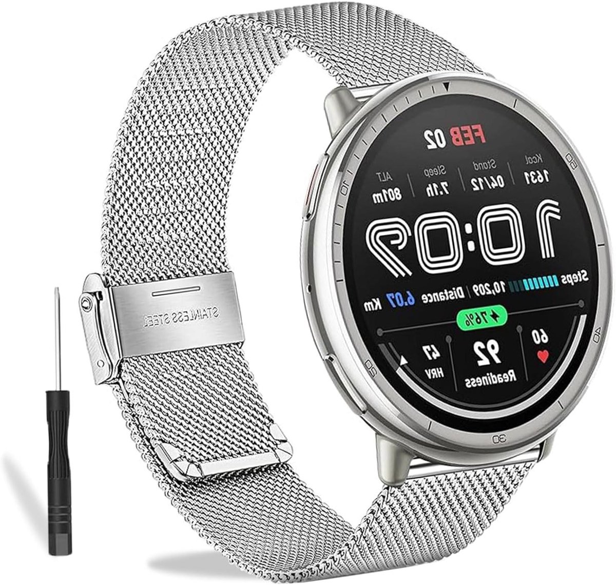 Metalen Armband - Reservebandje Horloge - Dagelijks Gebruik - Roestvrij Staal - 20 mm - Zilver