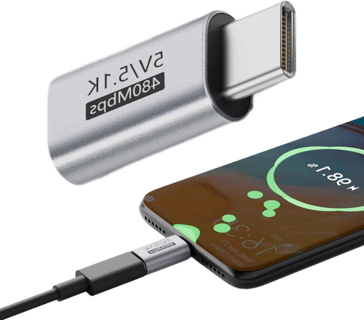 Adapter - Converter - Apparaten Verbinden - Slijtvast Metaal - 8x6x1 cm - Grijs
