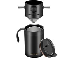 Koffiezetapparaat - Reis koffiezetter - Buiten koffie zetten - Antislip handgreep - Draagbaar ontwerp - Zwart