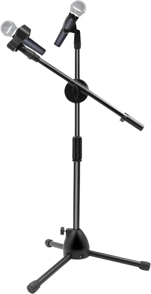 Microfoonstandaard - Microfoonhouder - Zang Optredens - Verstelbare Hoek - 47-80 cm - Zwart