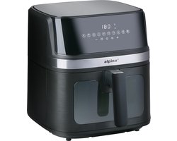 alpina Airfryer XL 8 Liter - Air Fryer voor 4 tot 6 Personen - Heteluchtfriteuse met Digitaal Display en Timer - Instelbare tTemperatuur 80-200°C - Heteluchtoven met 10 Programma’s - Zwart