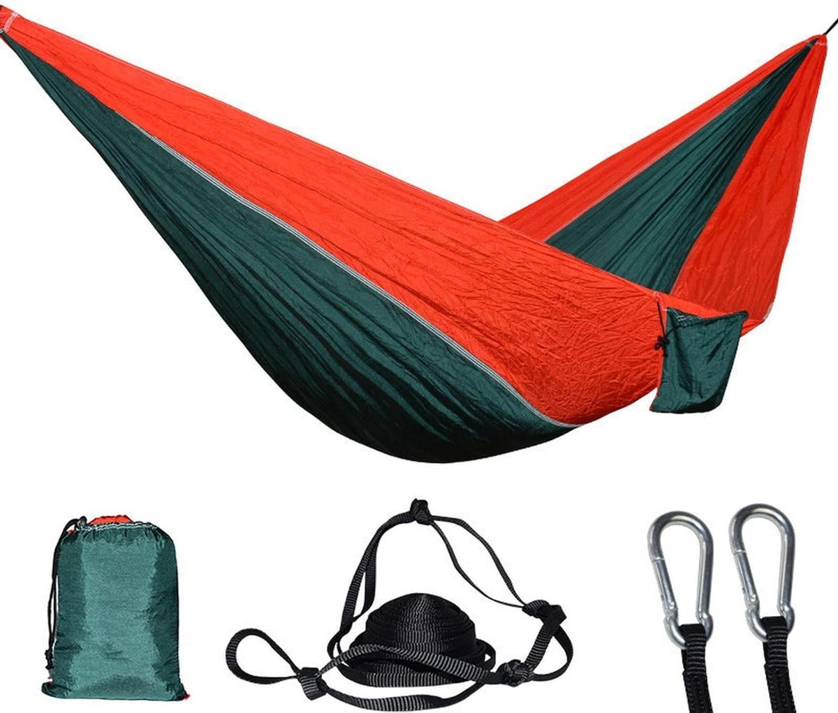 Kampeerhangmat - Buitenbed Tuinstoel - Ontspannen in natuur - Verbeterd anti-rollover - 260 x 140 cm - Groen camouflage