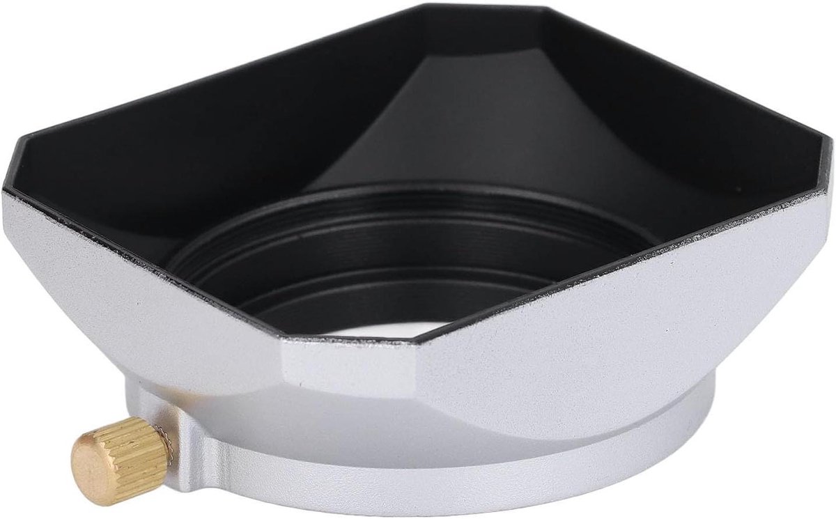 Camera Zonnekap - Lens Bescherming - Betere Foto's Maken - Vierkante Aluminium - 43mm - Zilver