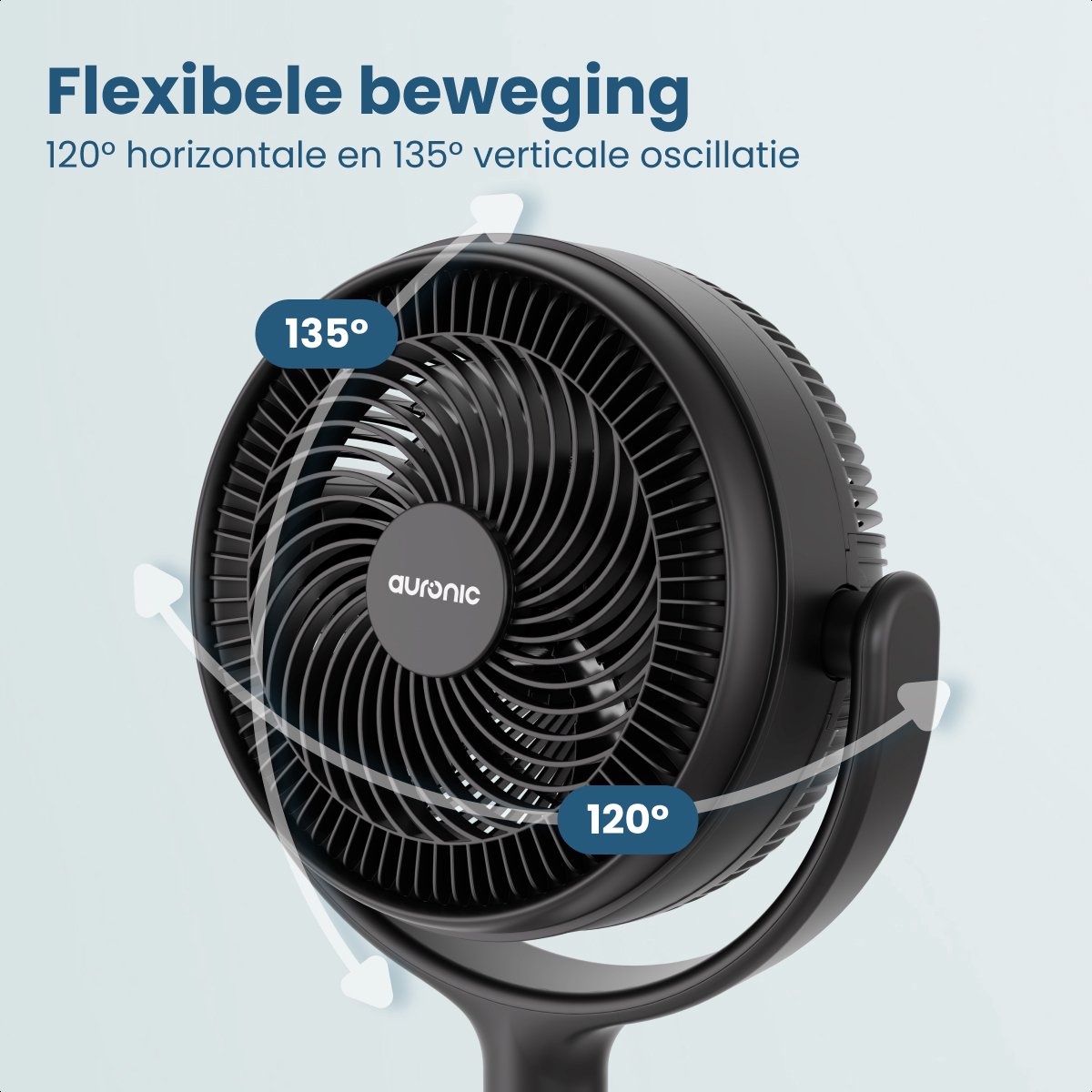 Auronic Statiefventilator - Staande Tafel en Vloerventilator - 12 Standen en Timer - Luchtkoeler - Stil - Met Afstandsbediening en Display - Fan - Hout thumbnail 3