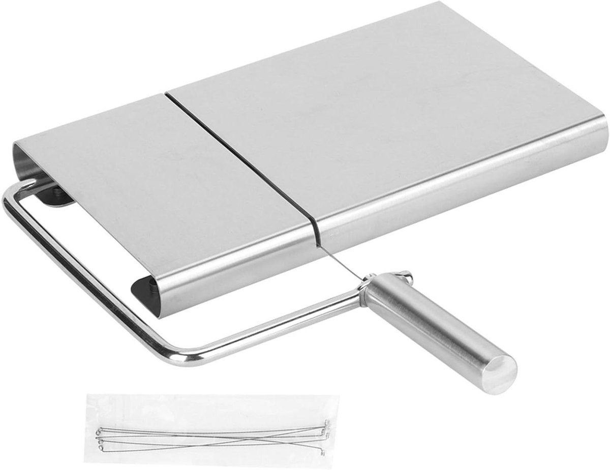 Kaassnijder - Snijgereedschap - Voedselbereiding - Antislip basis - 25 cm breed - Zilverkleurig