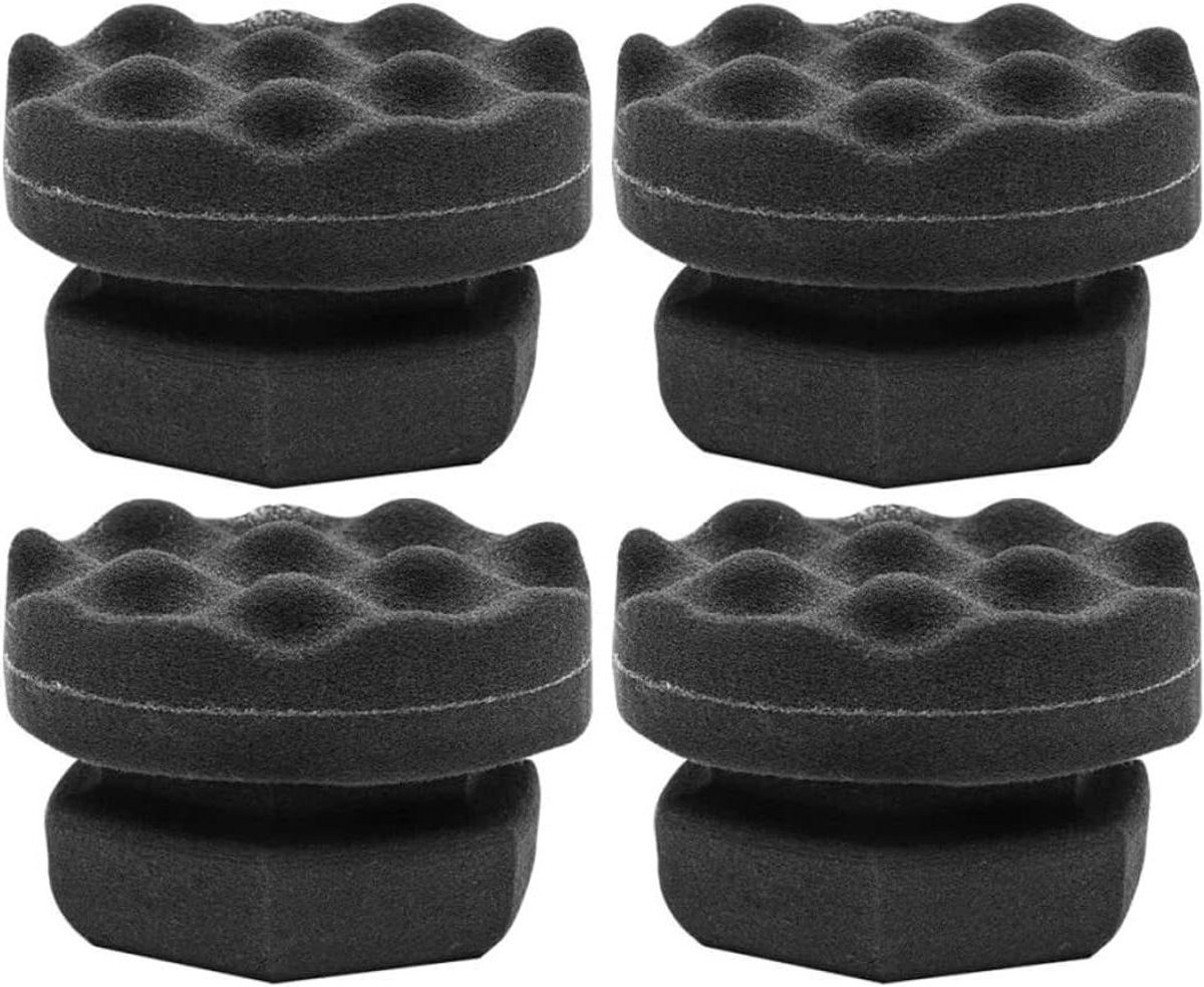 Bandendressing Applicator - Detailing Spons - Auto Onderhoud - Golfpatroon Ontwerp - 4 Stuks - Zwart
