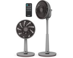 Duux Whisper 3 Statiefventilator - Zuinige Ventilator met 26 snelheden, Timer en Nachtmodus - In hoogte verstelbaar (73-95cm) - Horizontale + verticale oscillatie - Grijs