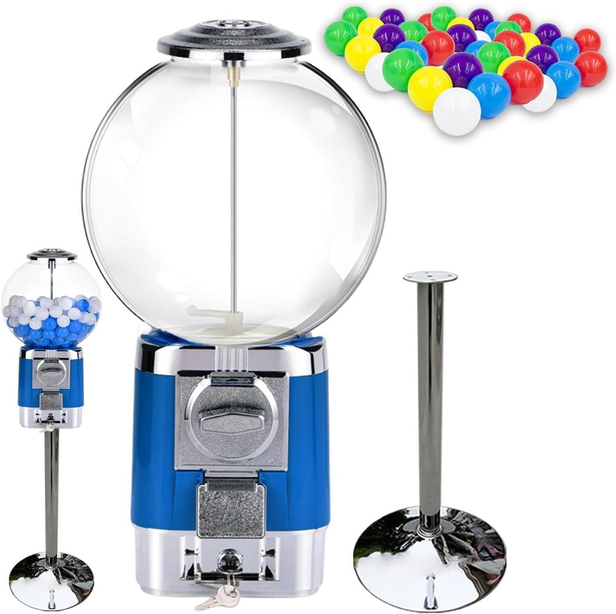 Koffiepadhouder - Capsule Dispenser - Koffie Selecteren - Gumball Machine Design - 46 x 25 cm - Blauw
