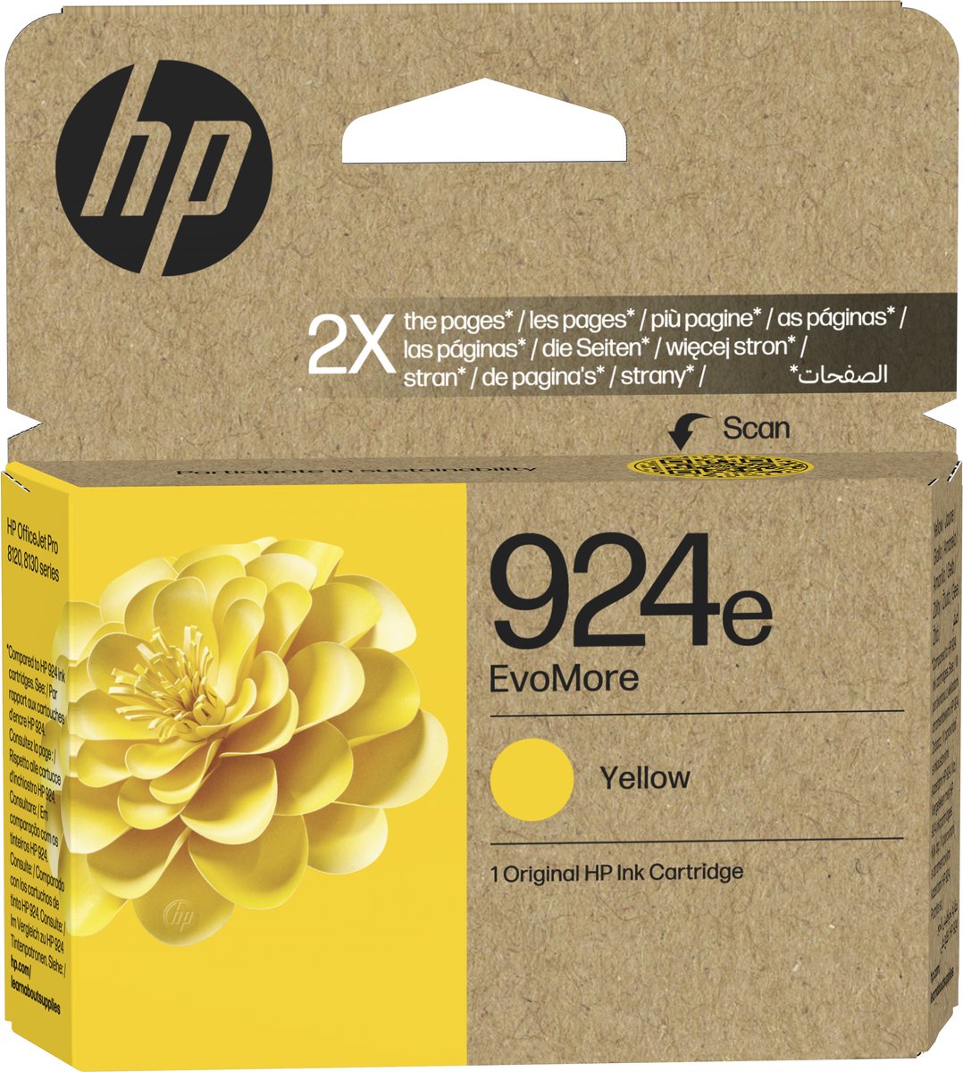 Inktcartridge hp 4k0u9ne 924e evomore geel | 1 stuk