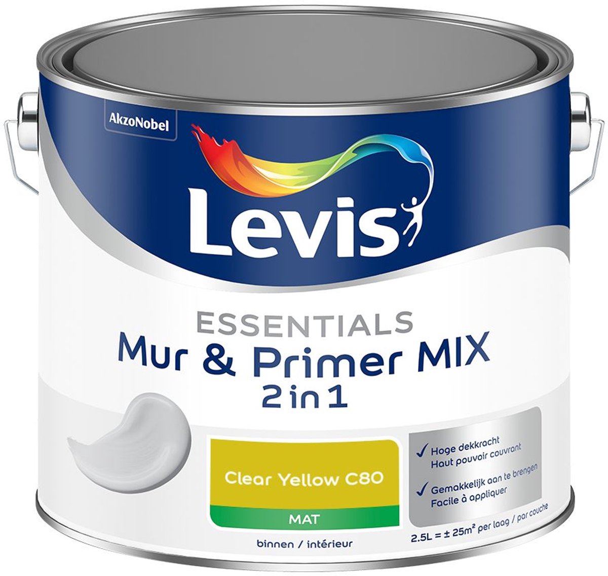 Levis - Essentials Mur & Primer Mix - Clear Yellow C80 - Mengverf - 2,5 L