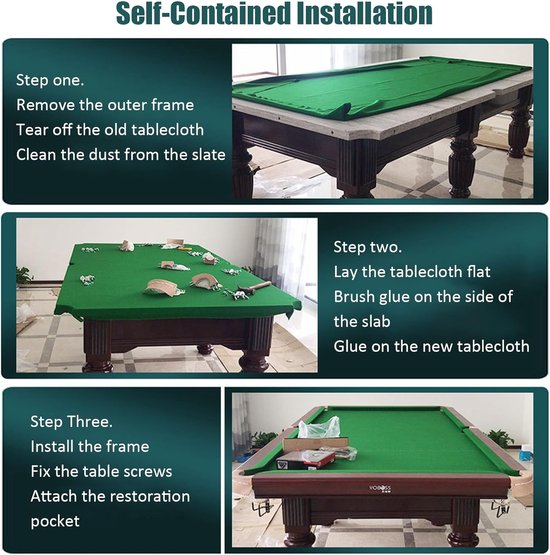 Biljarttafelkleed - Pooltafel Vilt - Indoor Sport - Superieure Rekbaarheid - 8Ft - Groen — afbeelding 2