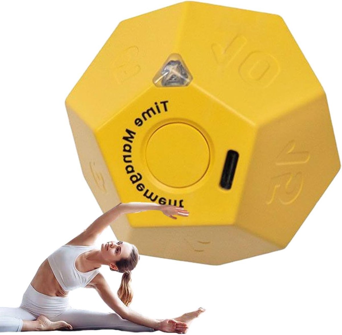 Productiviteitstimer Kubus - Werk Timer - Tijdmanagement - Meerdere Alarmmodi - 9.4 cm - Geel