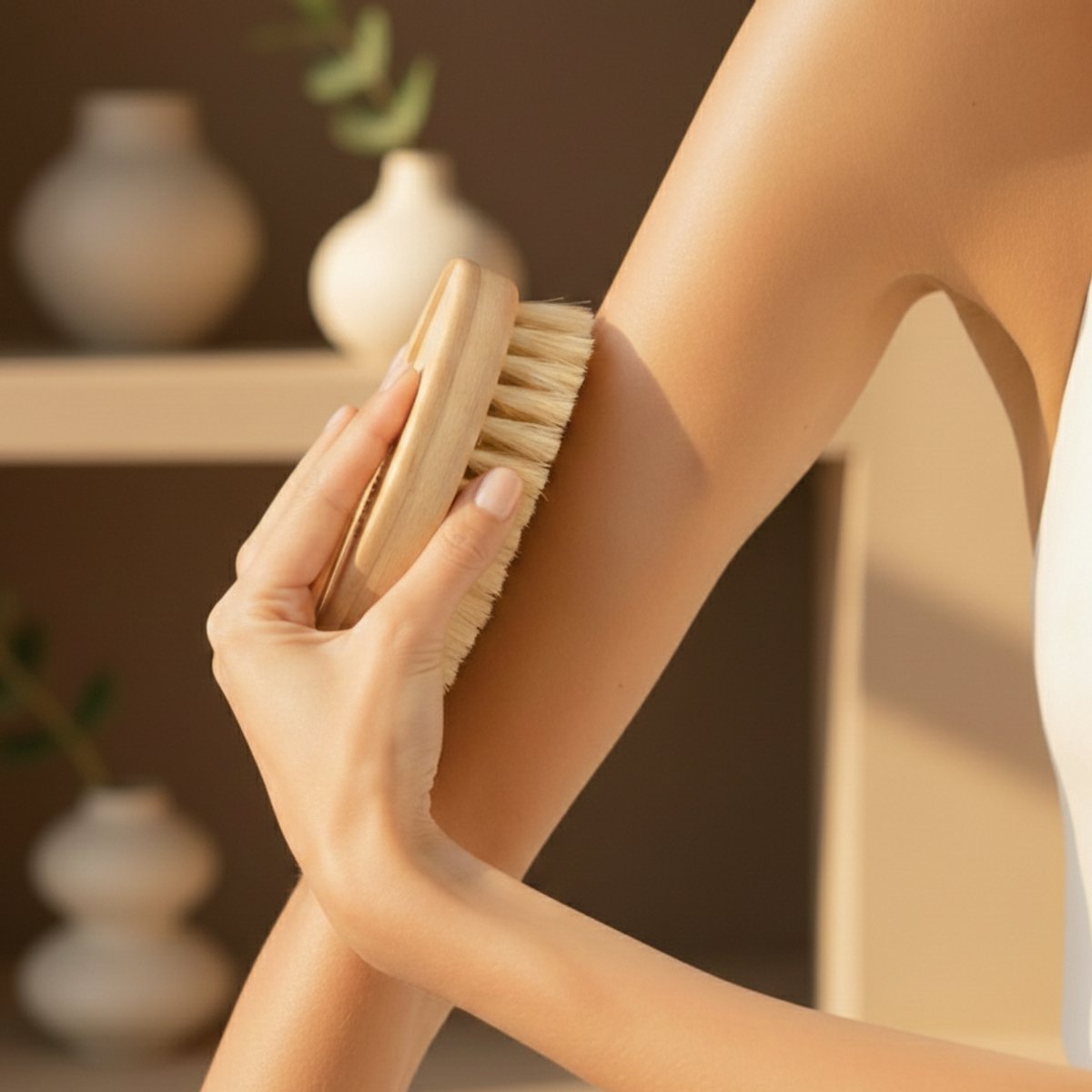 YOSMO Drybrush huidborstel - droogborstel - bamboo - massage apparaat - 100% natuurlijk - Lichaamsborstel
