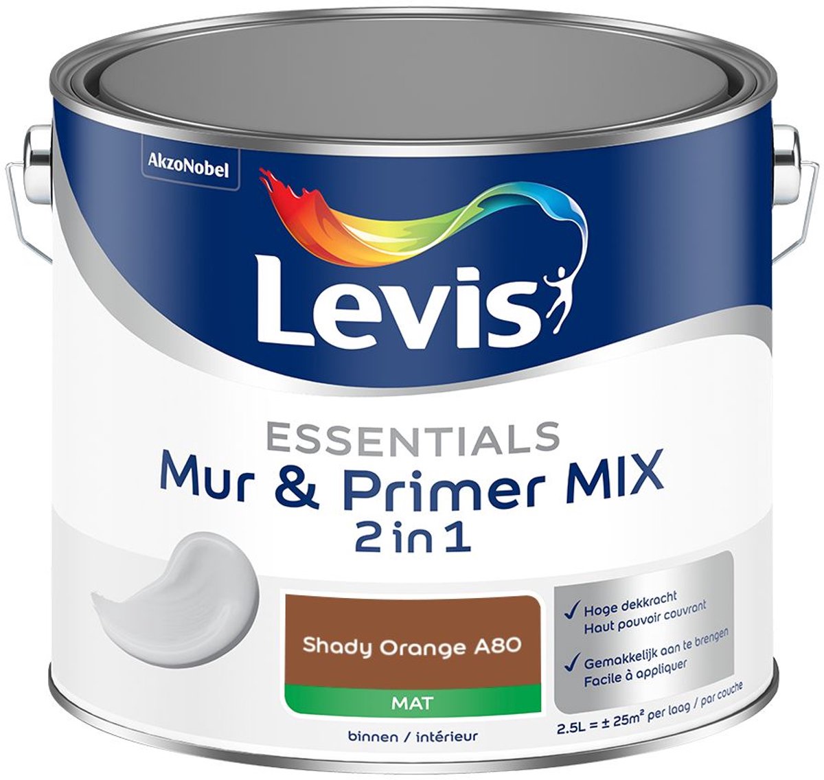 Levis - Essentials Mur & Primer Mix - Shady Orange A80 - Mengverf - 2,5 L