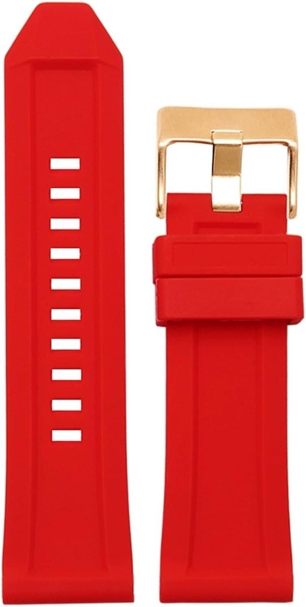 Horloge Band 24mm - Armband Rubber - Dagelijks Gebruik - Natuurlijk Rubber - 24mm - Zwart