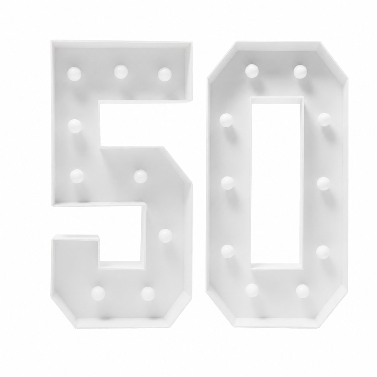 Sello! cijferlamp 50 – ledverlichting warm wit – personaliseren met ballonnen – bloemen – feest – energiezuinig – draadloos – 100cm