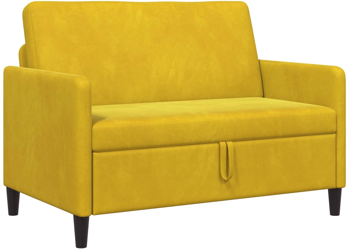 vidaXL - Sofa - met - Opbergruimte - Geel - 122 - x - 78 - x - 87 - cm - Polyester