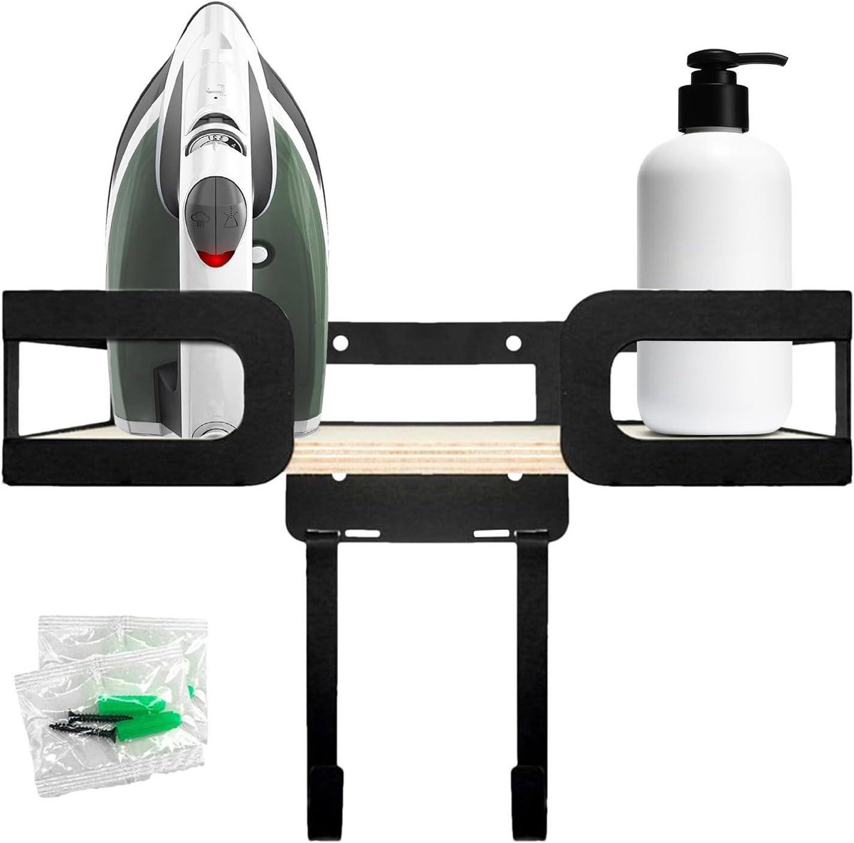 Strijkplank Hanger - Wandmontage Organizer - Ruimte Besparen - Heavy Duty - 336 cm - Zwart