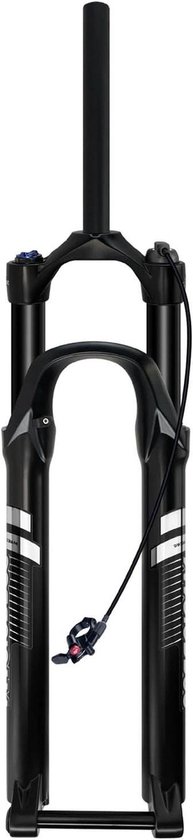Fourche noire avec jambes de fourche orange, pivot droit, avec commande 'remote lockout'.
