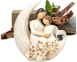 Moeder en Dochter Beeldje | Gezichtsloze Omhelzings Ontwerp Decoratie,Moeder Figuur Beeldje - Geschikt voor Kind Oma Vrouw Thuis Decoratie Nachtkastje Tafelblad Hoekdisplay Woonkamer Slaapkamer Interi