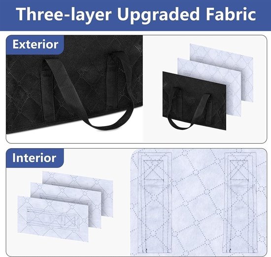 Opbergzakken - Kledinghoezen - Ruimte Besparen - Grote Capaciteit - 20 x 16 x 6.7 inch - Zwart — afbeelding 4