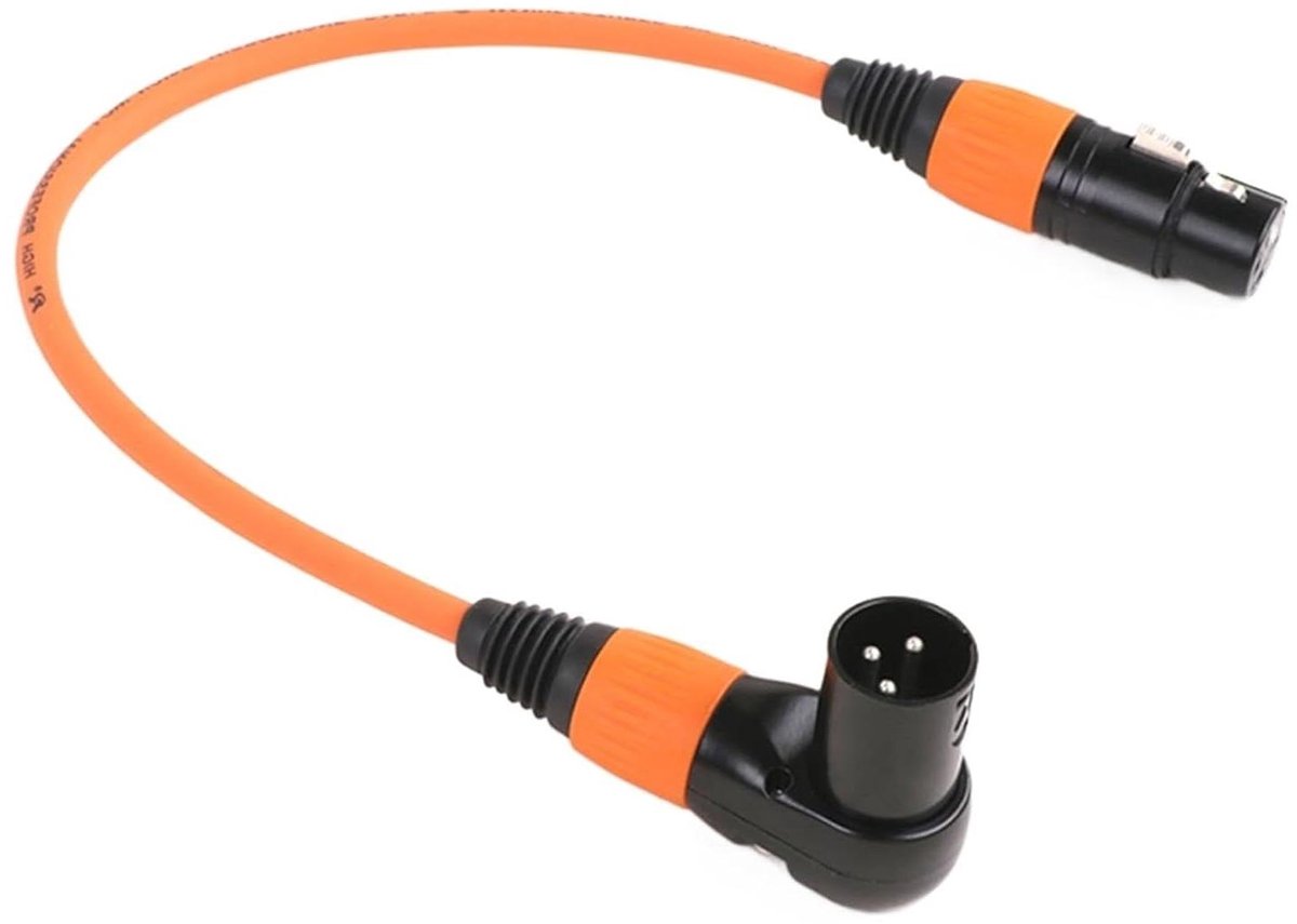 XLR Kabel - Microfoon Kabel - Audio Verbinding - Haakse Stekker - 15 meter - Oranje
